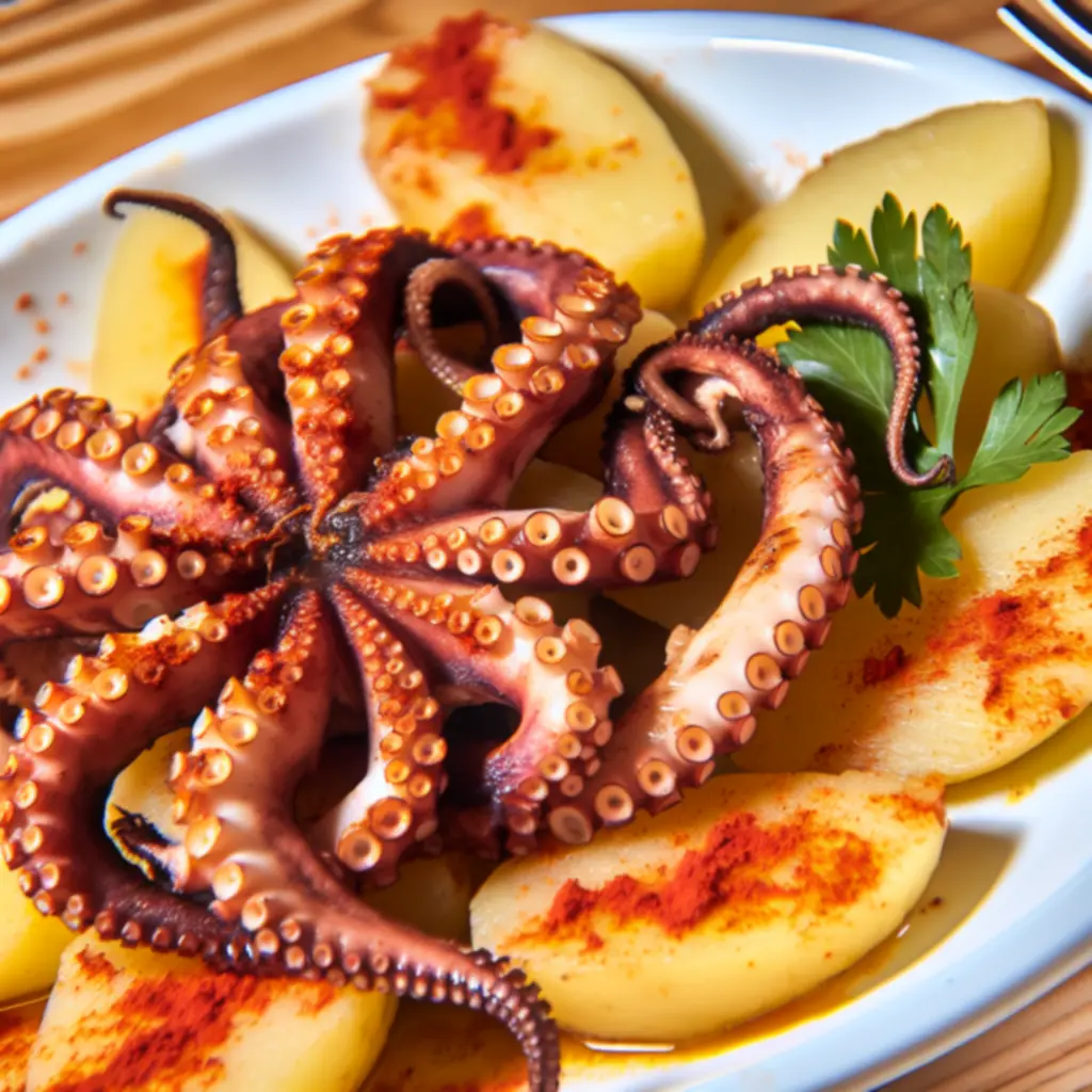 Pulpo a la brasa con patatas y pimentón